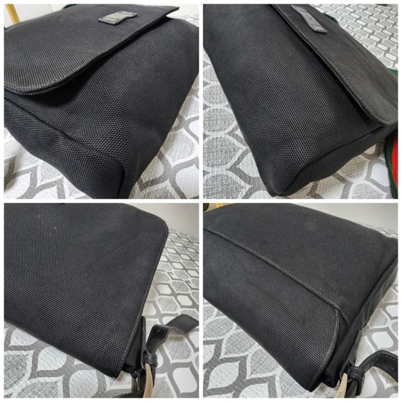 Authentic Gucci Black Techno Canvas Web Flap Messenger Bag - Picture 6 of 16